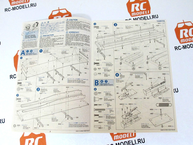 Сборка полу-прицепа Tamiya Flatbed Semi Trailer